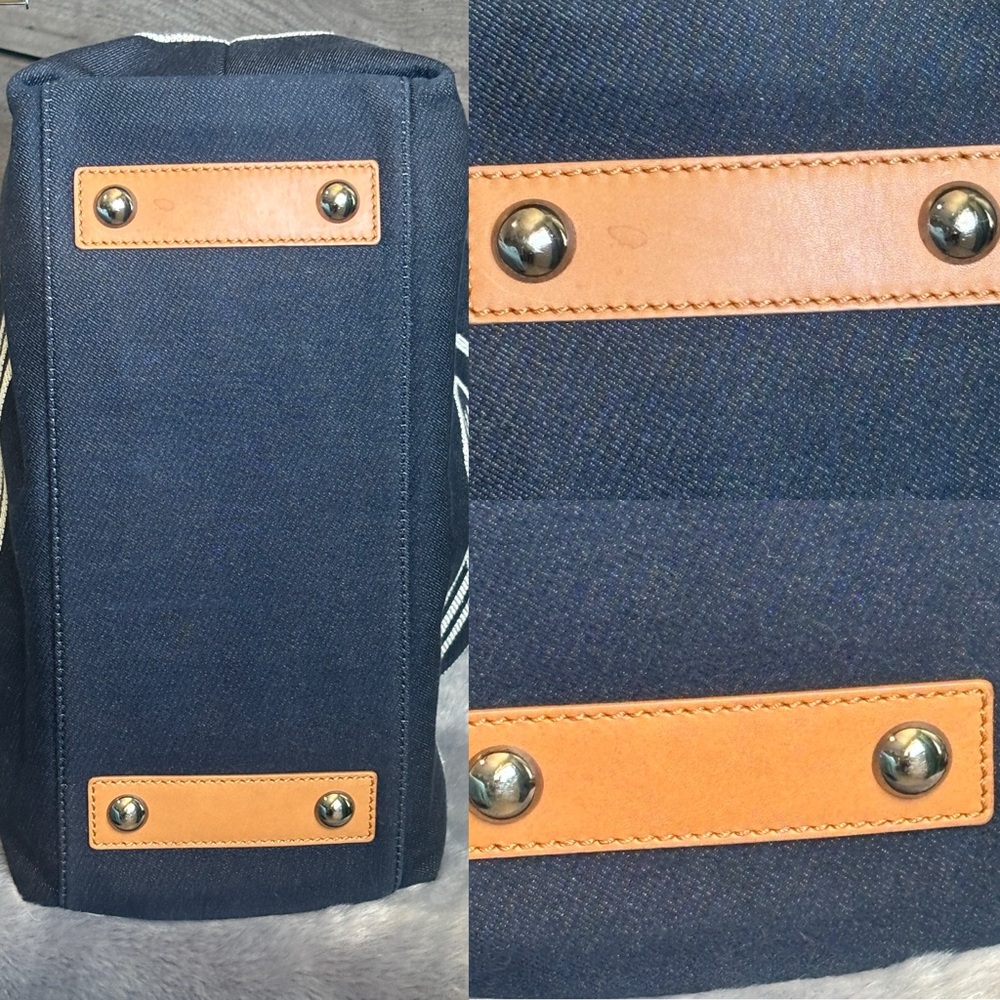 💙Chanel Blue Striped Large Denim Shopper Tote💙 - Picture 7 of 15